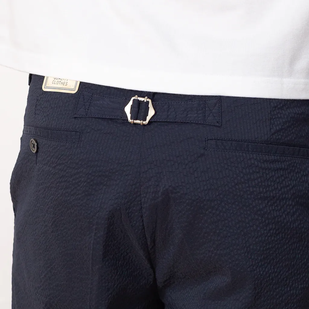 Trousers|Beams Plus Seersucker Ivy Trousers - Navy
