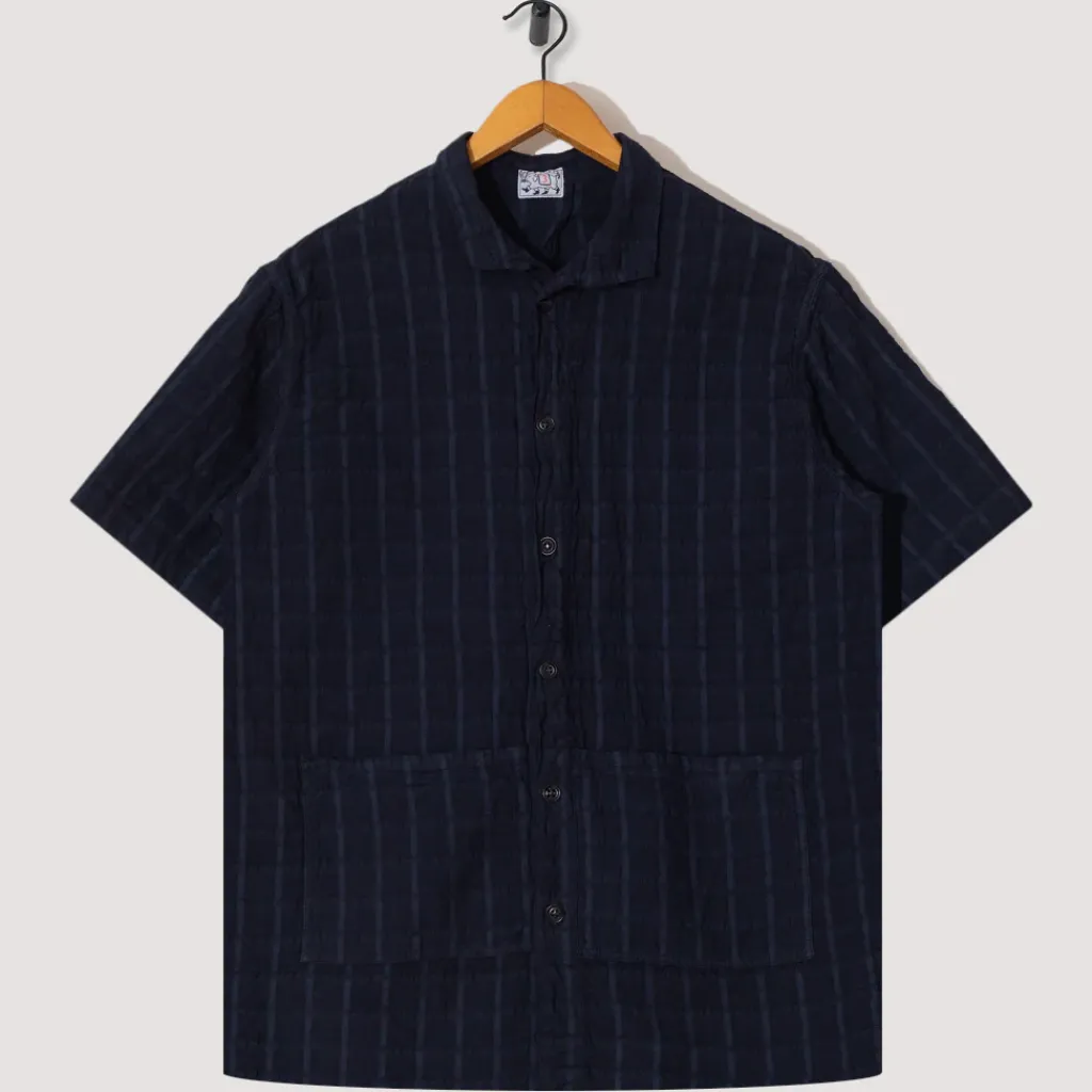 Shirts|Tender Co. Short Sleeve Flipped Collar Shirt - Hadal Blue