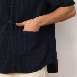 Shirts|Tender Co. Short Sleeve Flipped Collar Shirt - Hadal Blue