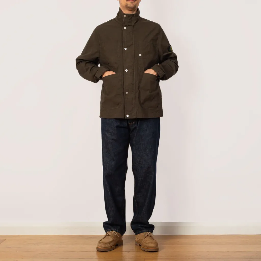 Jackets|Stone Island Short Stand Collar Jacket - Military Green