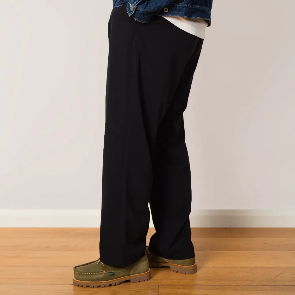Trousers|Sage De Cret Single Pleated Wide Pants - Navy