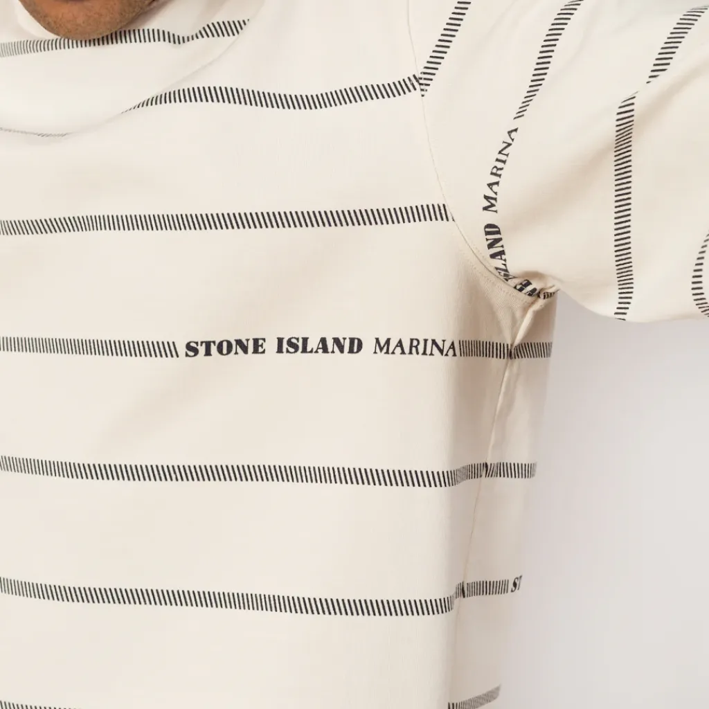 T-Shirts|Stone Island Marina Spell Out Sweatshirt - Ivory (V0093)