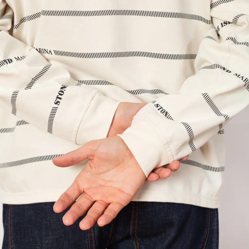 T-Shirts|Stone Island Marina Spell Out Sweatshirt - Ivory (V0093)