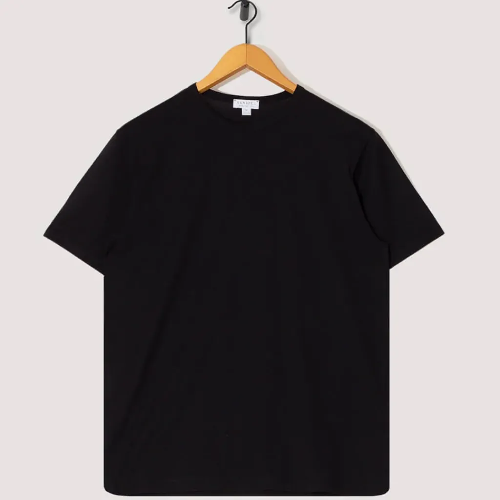 T-Shirts|Sunspel S/S Crew Neck T-Shirt - Black