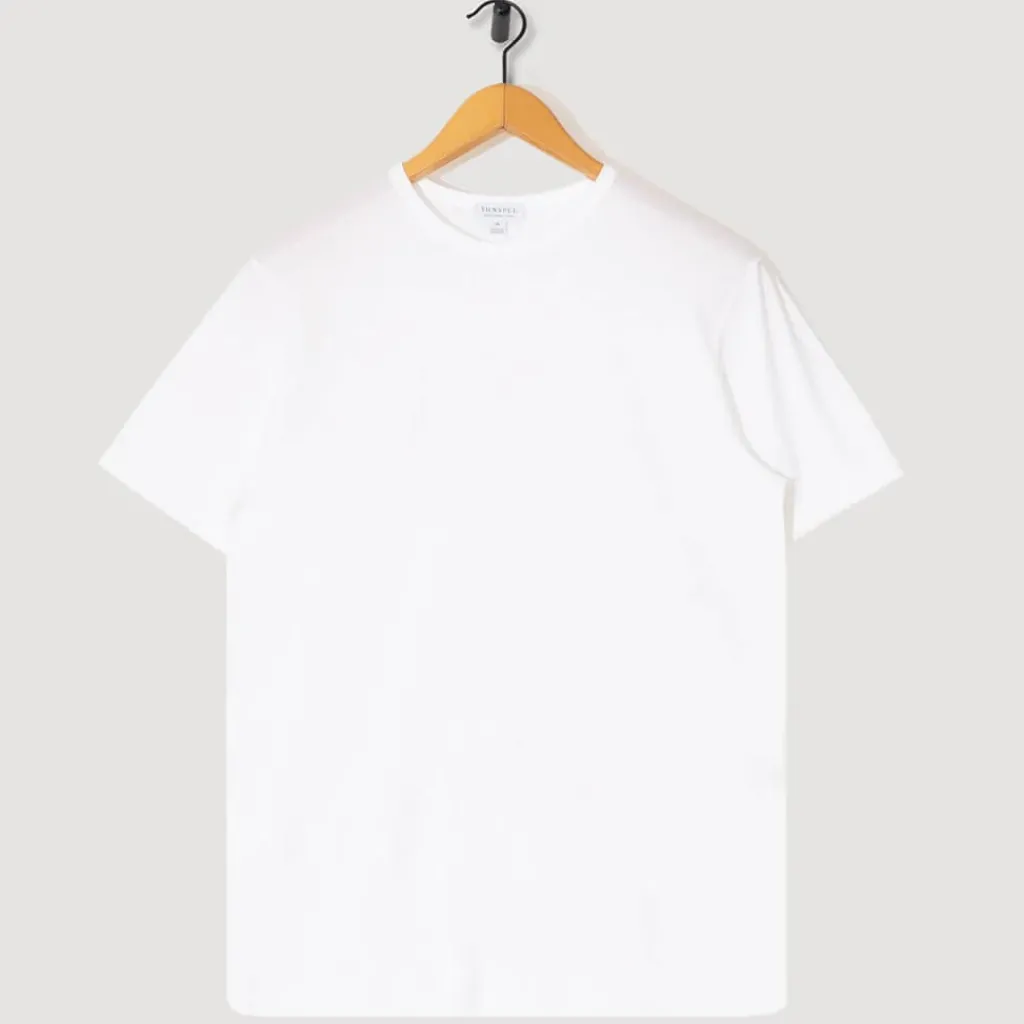 T-Shirts|Sunspel S/S Crew Neck T-Shirt - White
