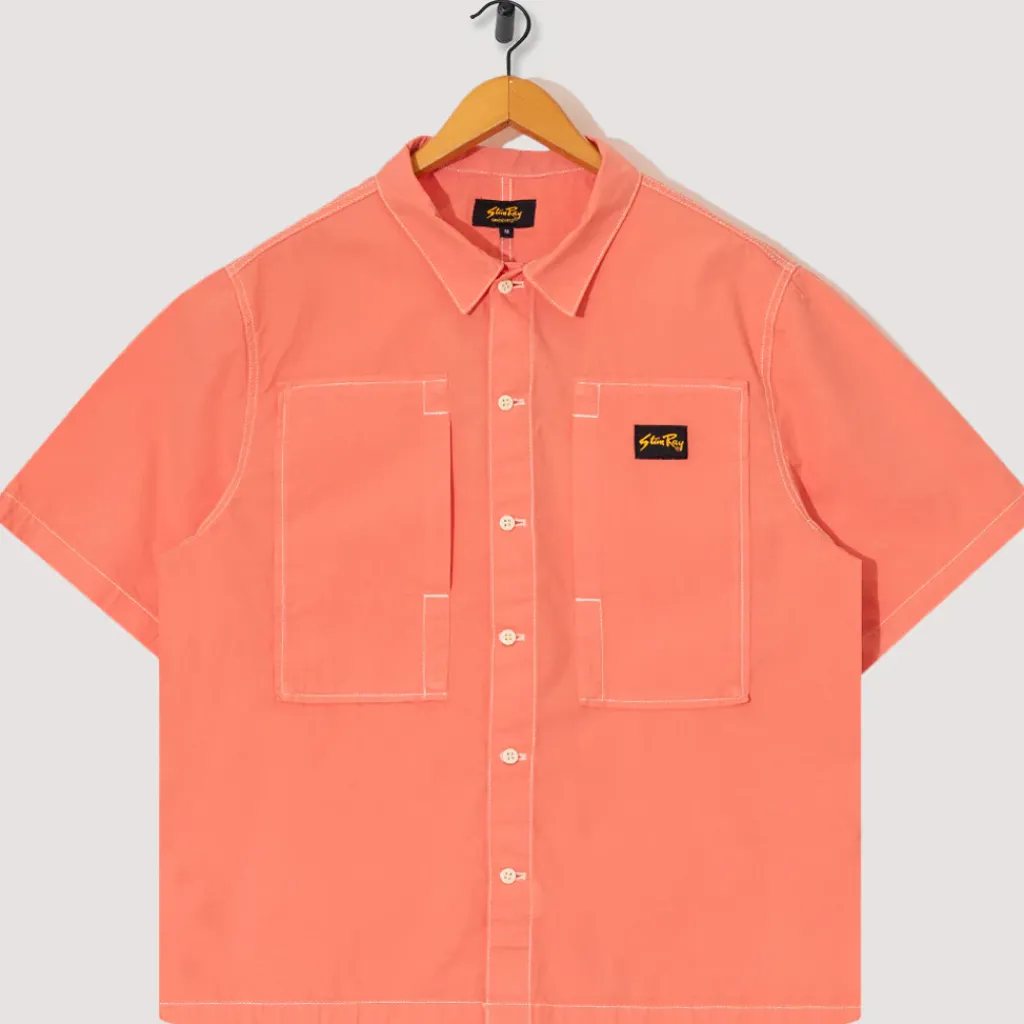 Shirts|Stan Ray S/S Painter Shirt - Washed Red Poplin