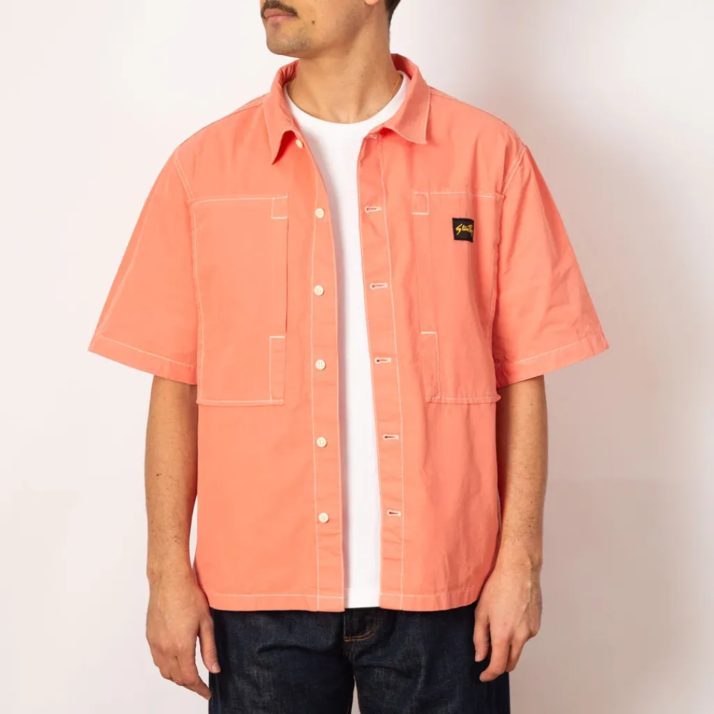 Shirts|Stan Ray S/S Painter Shirt - Washed Red Poplin