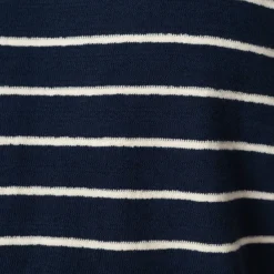 T-Shirts|Folk SS Textured Stripe Tee - Soft Navy/Ecru