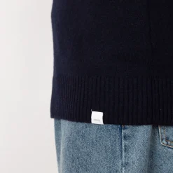 Knitwear|Norse Projects Standard Merino Lambswool Polo - Dark Navy