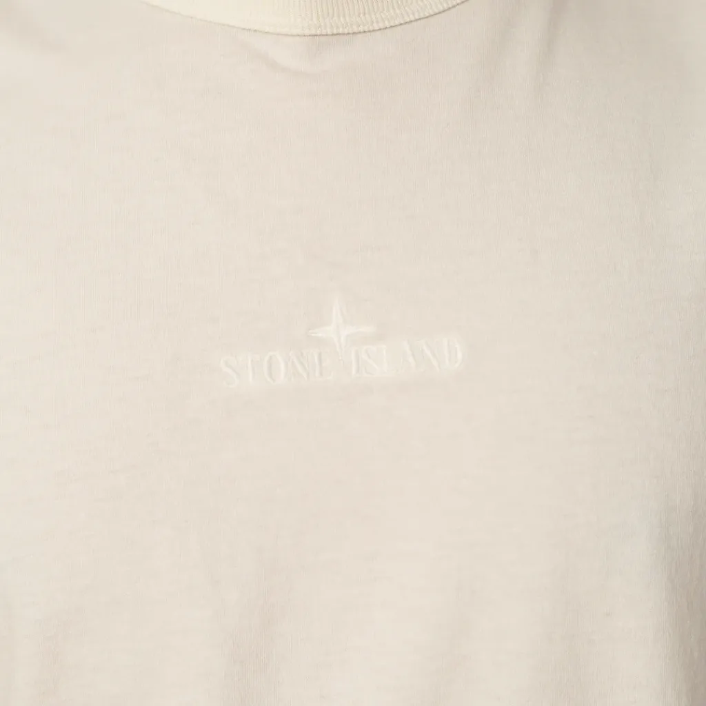 T-Shirts|Stone Island Stitch Logo T-Shirt - Ivory (V0093)
