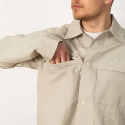 Shirts|MHL By Margaret Howell Storm Flap Shirt - Pale Stone
