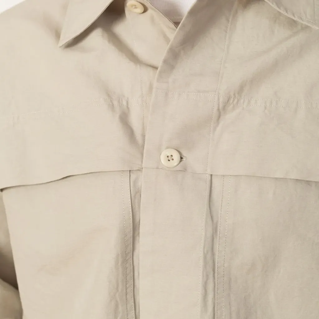 Shirts|MHL By Margaret Howell Storm Flap Shirt - Pale Stone