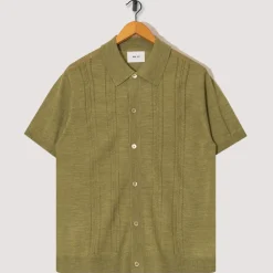Shirts|NN07 Thor S/S Cardigan 6584 - Evergreen