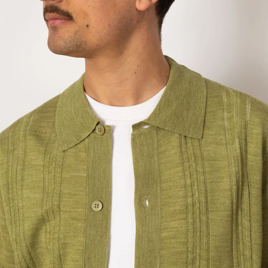Shirts|NN07 Thor S/S Cardigan 6584 - Evergreen