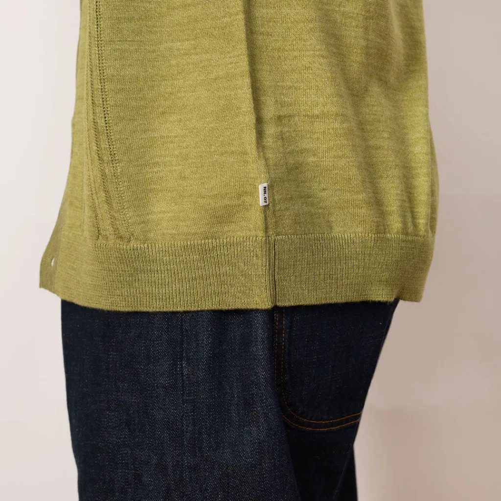 Shirts|NN07 Thor S/S Cardigan 6584 - Evergreen