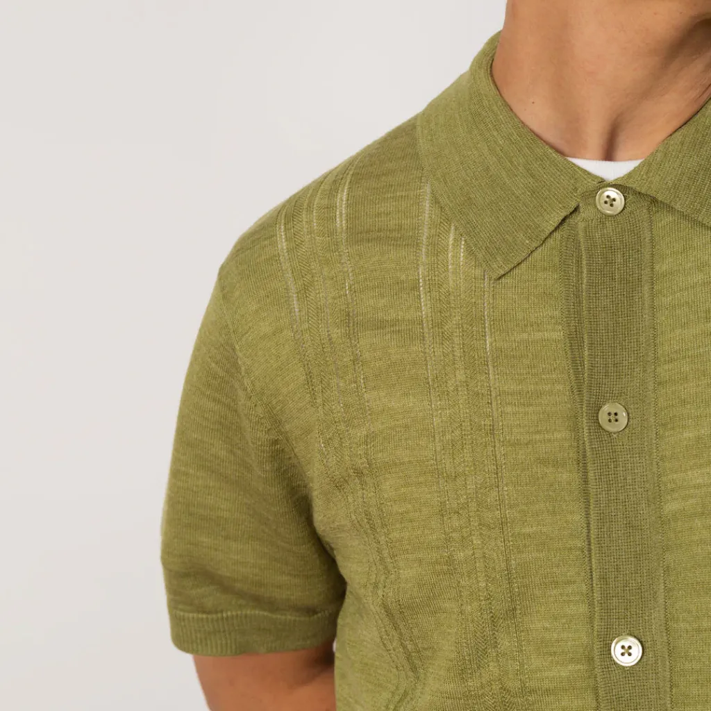 Shirts|NN07 Thor S/S Cardigan 6584 - Evergreen