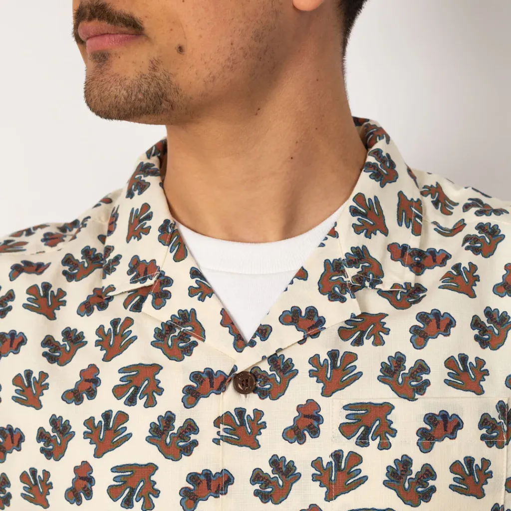 Shirts|Patagonia Tidal Threads Camp Shirt - Coral Wool White