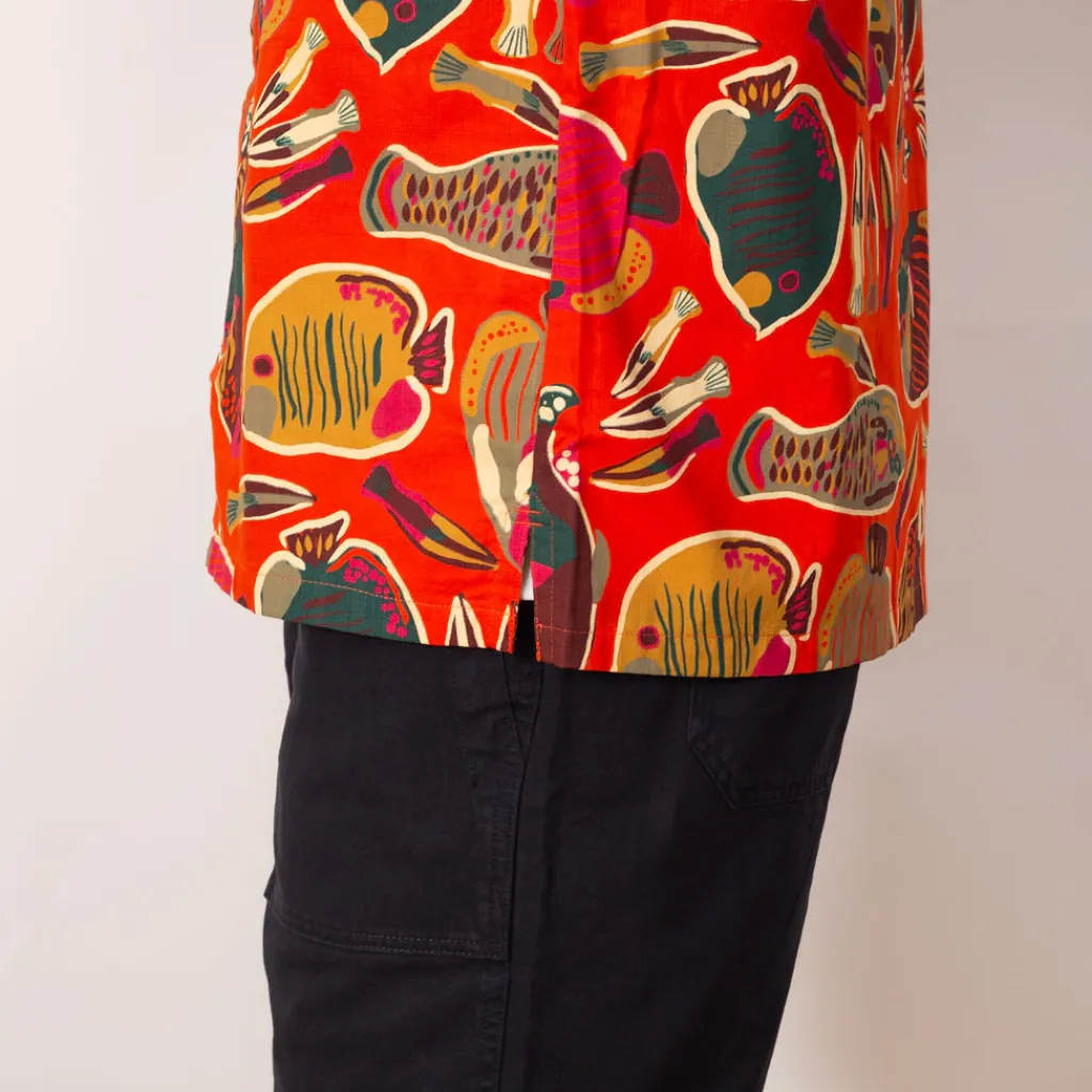 Shirts|Patagonia Tidal Threads Camp Shirt - Wrasse Pollinator Orange