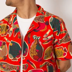 Shirts|Patagonia Tidal Threads Camp Shirt - Wrasse Pollinator Orange