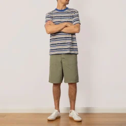 T-Shirts|Brain Dead Toni Stripe T-Shirt - Blue Multi