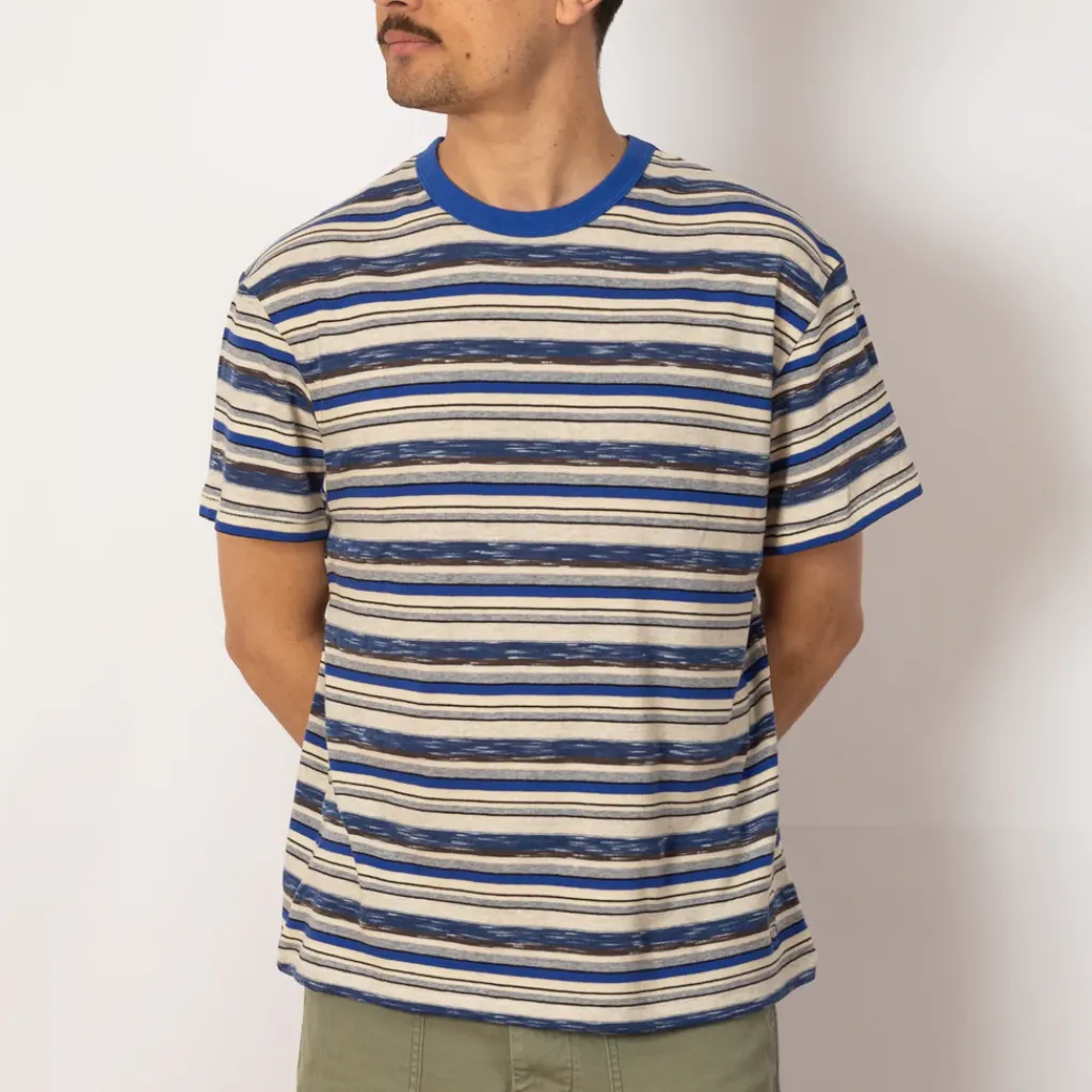 T-Shirts|Brain Dead Toni Stripe T-Shirt - Blue Multi