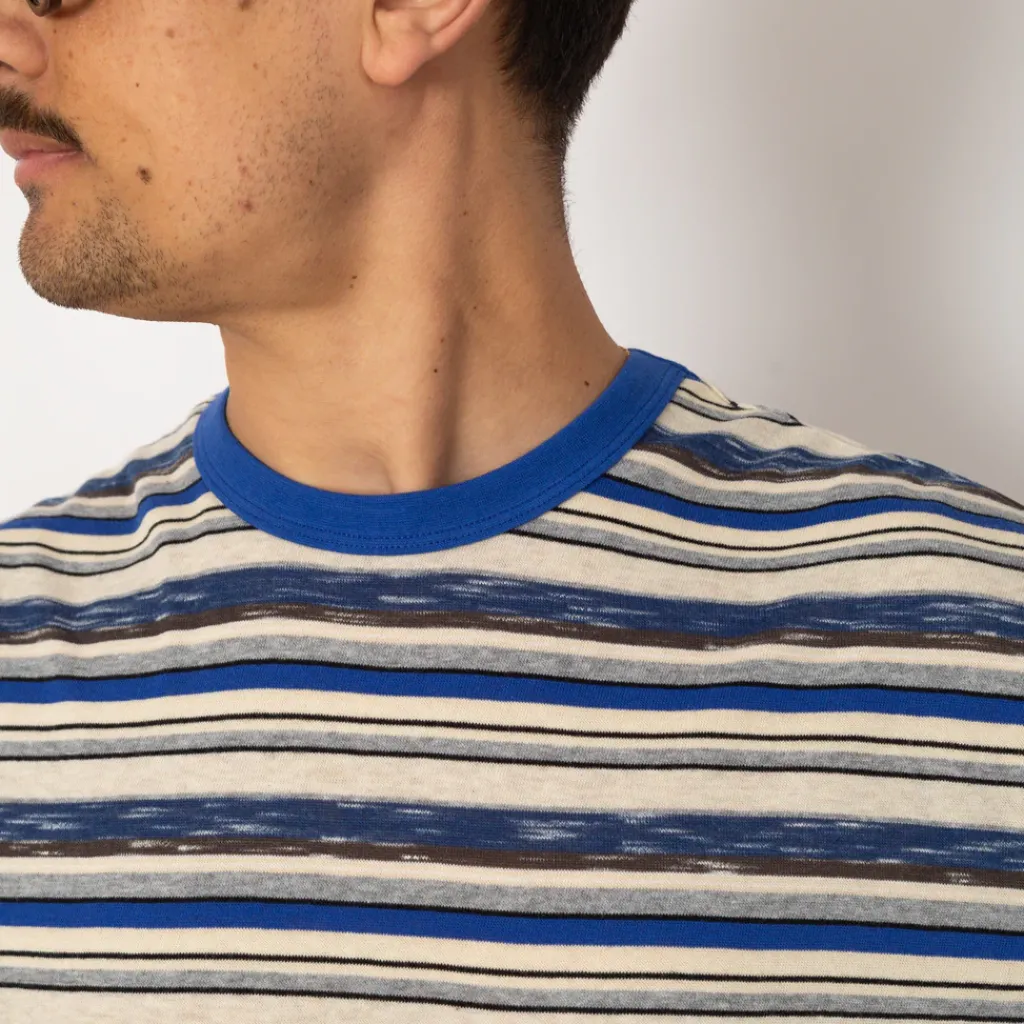 T-Shirts|Brain Dead Toni Stripe T-Shirt - Blue Multi