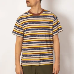 T-Shirts|Brain Dead Toni Stripe T-Shirt - Yellow Multi