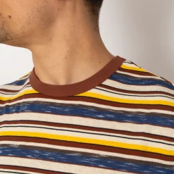 T-Shirts|Brain Dead Toni Stripe T-Shirt - Yellow Multi