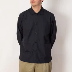 Shirts|Universal Works Travail Overshirt - Navy Tropical Wool