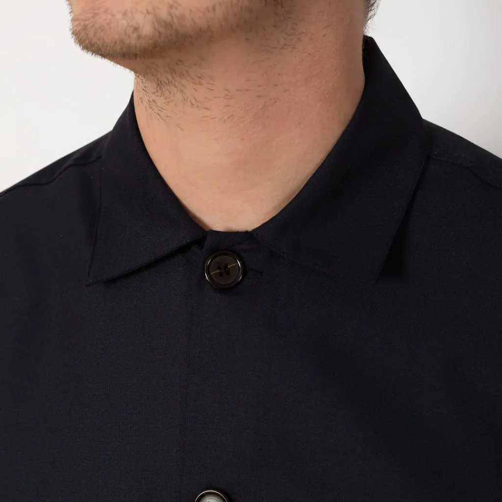 Shirts|Universal Works Travail Overshirt - Navy Tropical Wool