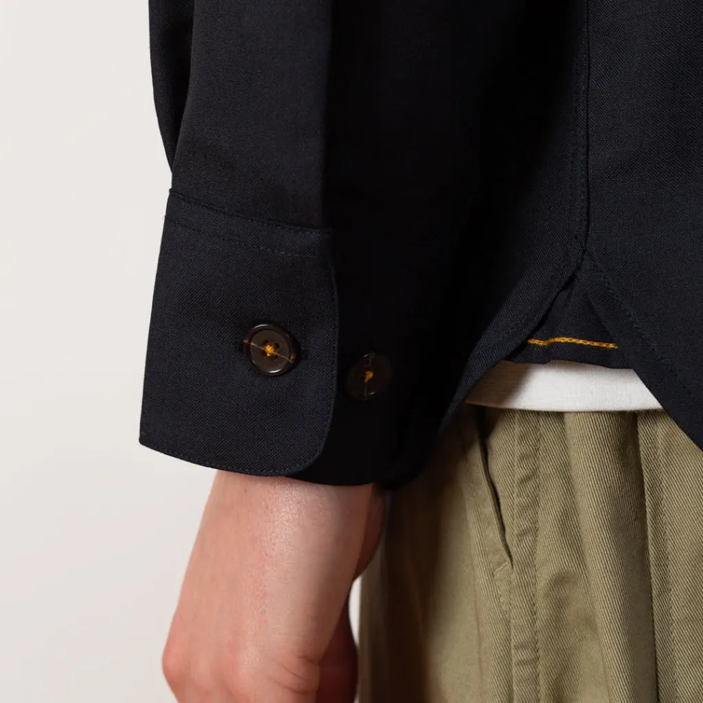 Shirts|Universal Works Travail Overshirt - Navy Tropical Wool