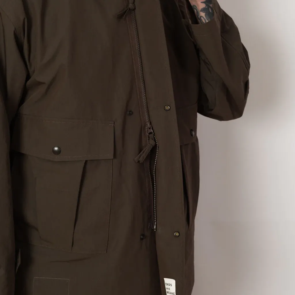 Jackets|Ends and Means Travel Half Parka - African Black