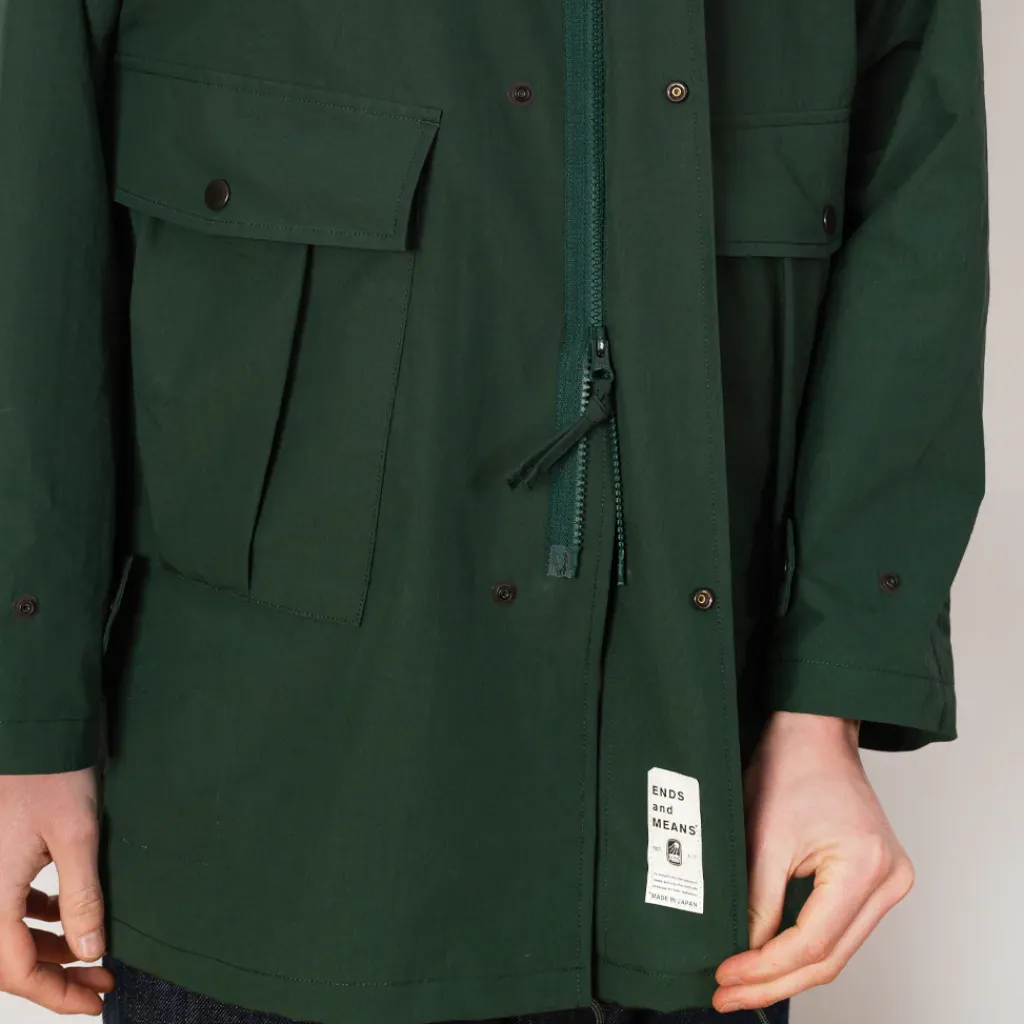 Jackets|Ends and Means Travel Half Parka - Woods Green