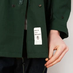 Jackets|Ends and Means Travel Half Parka - Woods Green