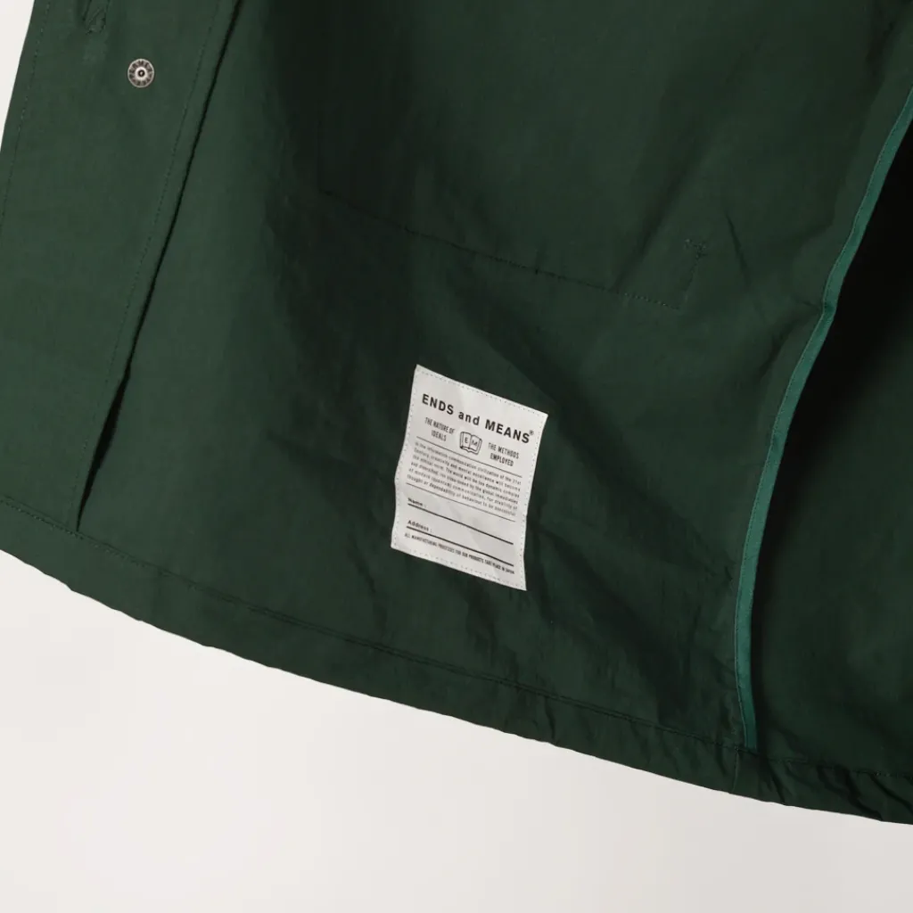 Jackets|Ends and Means Travel Half Parka - Woods Green