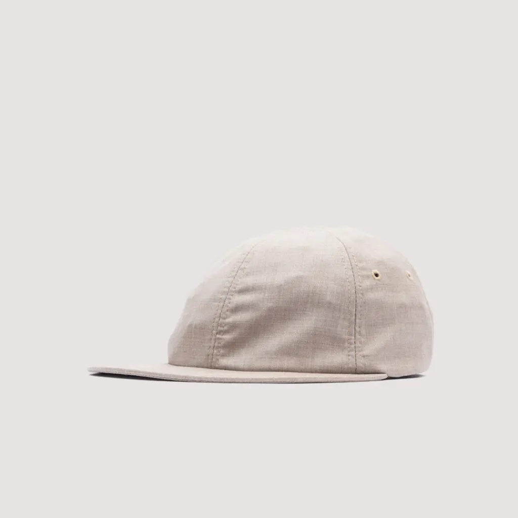 Headwear|Found Feather Tropical Wool 6 Panel Cap - Beige