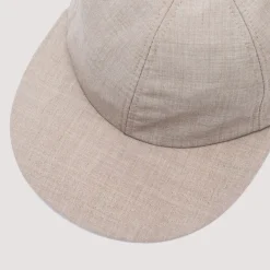 Headwear|Found Feather Tropical Wool 6 Panel Cap - Beige