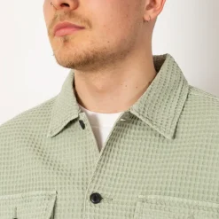 Shirts|Brain Dead Waffle Button Front Shirt - Stone