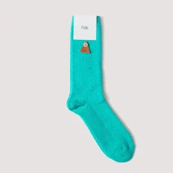 Socks|Folk Waffle Sock - Tropical Green