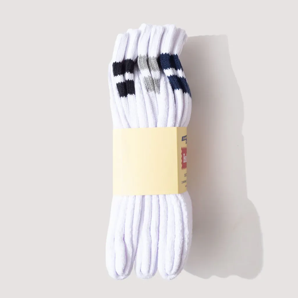 Socks|Healthknit White 3 Pack - Navy/Black/Grey