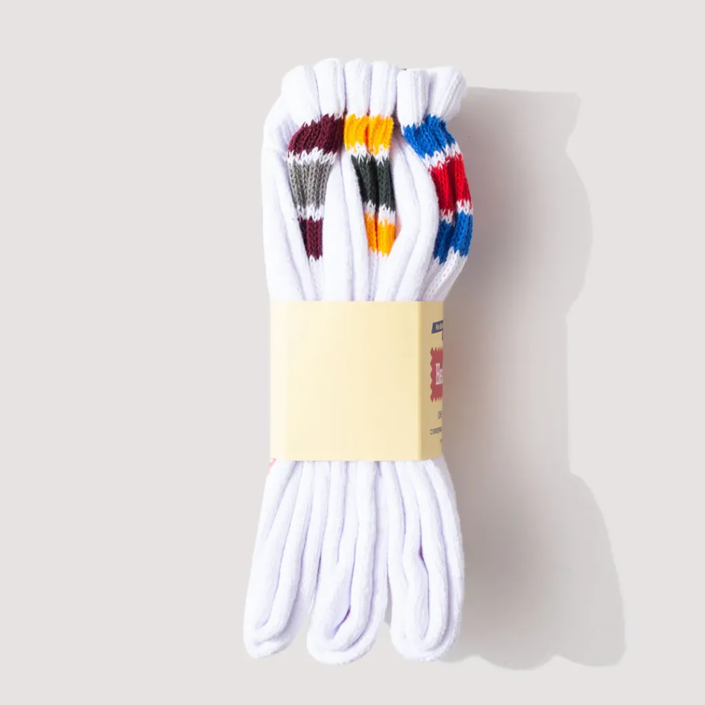 Socks|Healthknit White 3 Pack - Yellow/Wine/Blue