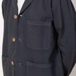 Jackets|Folk Wide Fit Blazer - Soft Navy Herringbone