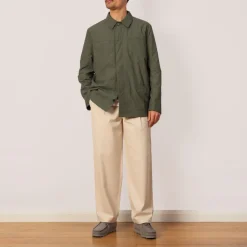 Trousers|Folk Wide Fit Trouser - Pumice Herringbone