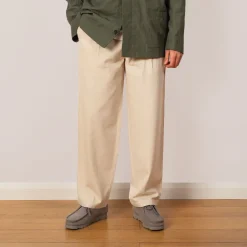 Trousers|Folk Wide Fit Trouser - Pumice Herringbone