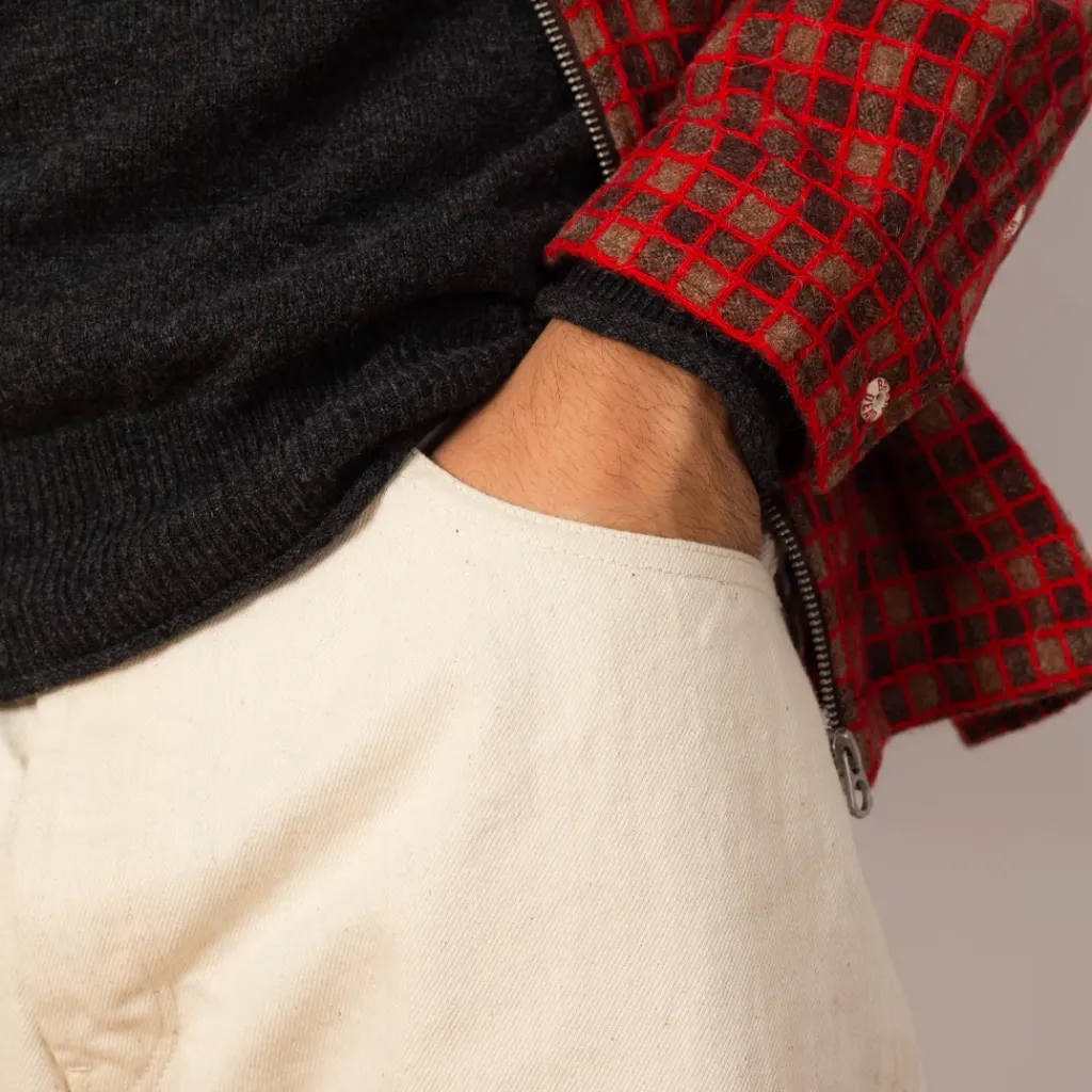 Jeans|Hatski Wide Taper Jean - Ecru