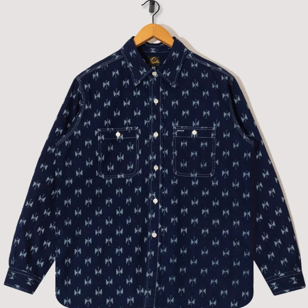 Shirts|Needles Work Shirt Indigo Kasuri - Papillon