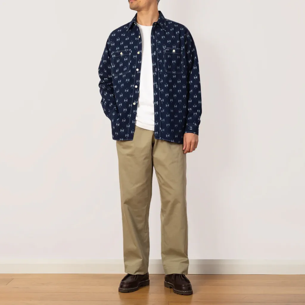 Shirts|Needles Work Shirt Indigo Kasuri - Papillon
