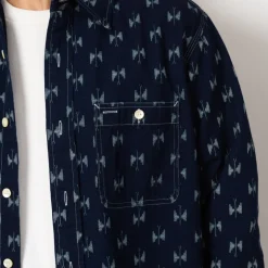 Shirts|Needles Work Shirt Indigo Kasuri - Papillon