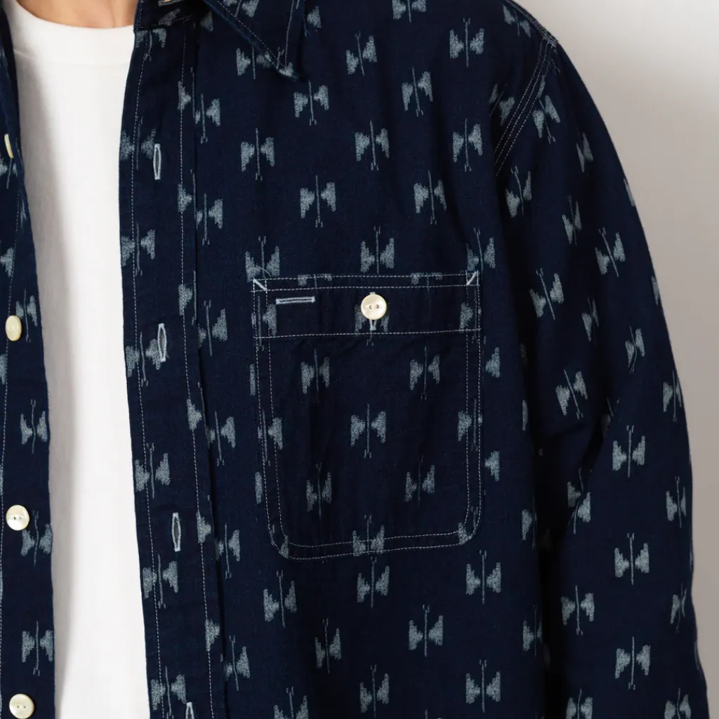 Shirts|Needles Work Shirt Indigo Kasuri - Papillon