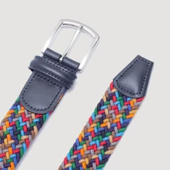Belts|Anderson's Woven Belt - Blue / Green Multi